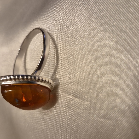 Sterling Silver Mexican Fire Opal Ring - Picture 3 of 7